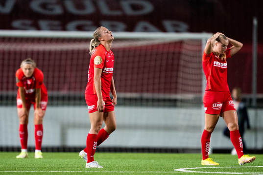 Lisa Fjeldstad Naalsund of Brann looks dejected