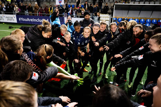 Players of FC Rosengård celebrate