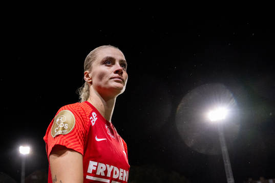 Svava Ros Gudmundsdottir of Brann looks dejected
