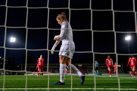 Goalkeeper Aurora Mikalsen of Brann looks dejected
