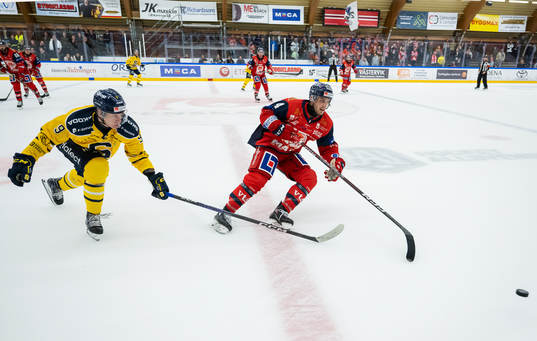 Södertäljes Leon Wallner och Västerviks Ian Edmondson