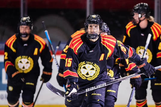 Brynäs Lara Stalder jublar