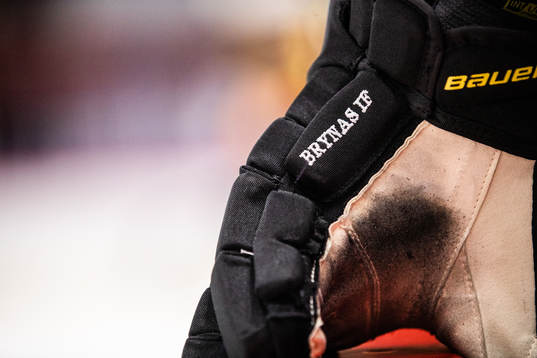 Brynäs IF broderat på en handske