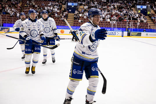 Leksands Justin Glenn Kloos jublar