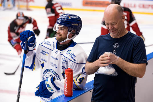 Leksands Oskar Lang och fysioterapeut Per-Ivar Andersson