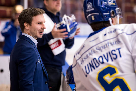 Leksands målvaktstränare Alexander Millner innan