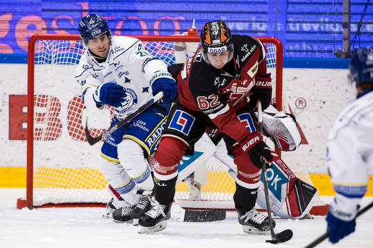 Leksands Justin Glenn Kloos och Örebros Robert Leino