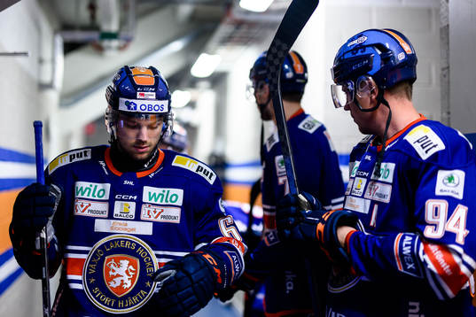 Växjös Manuel Ågren före ishockeymatchen i SHL mellan