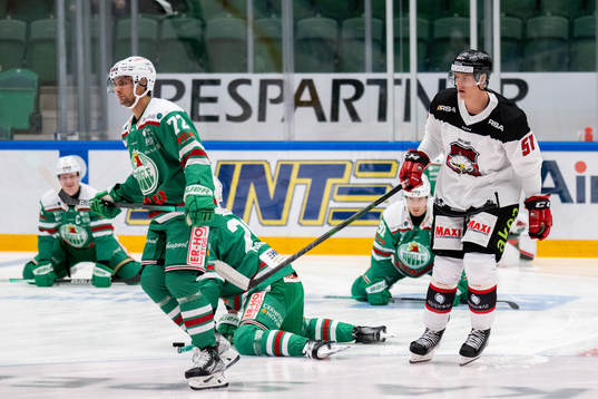 Rögles Daniel Zaar och Malmö Redhawks Emil Sylvegård