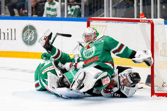 Malmö Redhawks Emil Sylvegård i en situation med Rögles