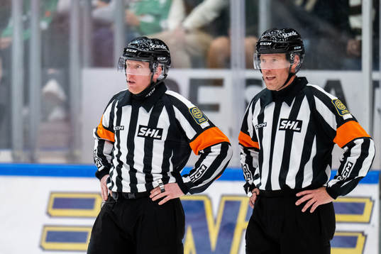 Domare Tobias Björk och Mikael Holm