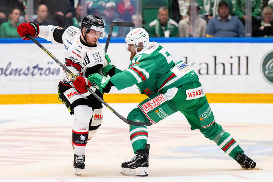Malmö Redhawks Carl Persson och Rögles Vojtech Mozik