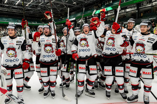 Malmö Redhawks spelare jublar
