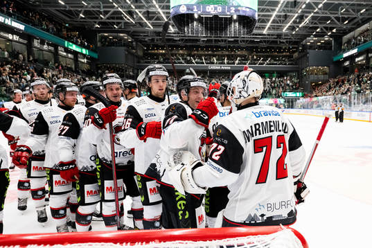 Malmö Redhawks Pathrik Westerholm och målvakt Daniel