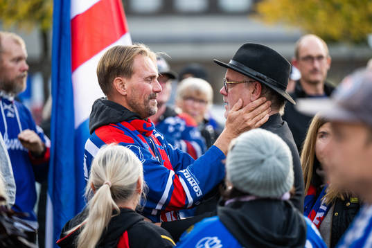 Per Sandberg vid en minnesstund för sin bror Ulf Sandberg