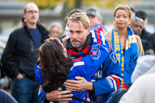 Per Sandberg vid en minnesstund för sin bror Ulf Sandberg