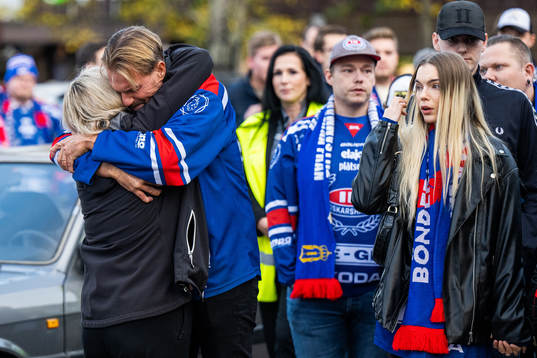 Per Sandberg vid en minnesstund för sin bror Ulf Sandberg