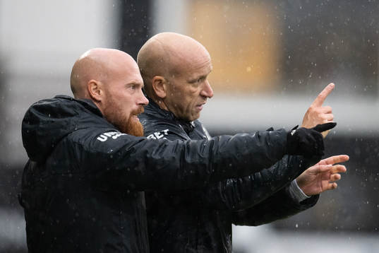 Landskronas tränare Billy Magnusson och assisterande