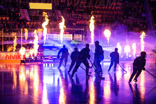 HV71 på väg ut på isen