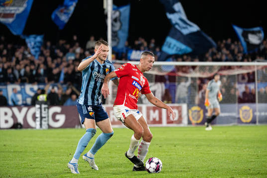 Djurgårdens Piotr Johansson och Degerfors Nikola Djurdjic