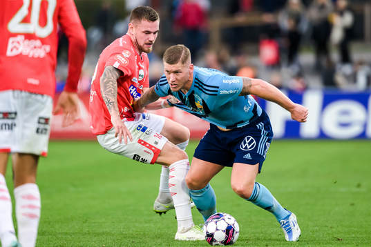 Degerfors Rasmus Örqvist och Djurgårdens Victor Edvardsen