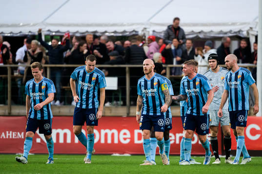 Djurgårdens Magnus Eriksson och Victor Edvardsen deppar