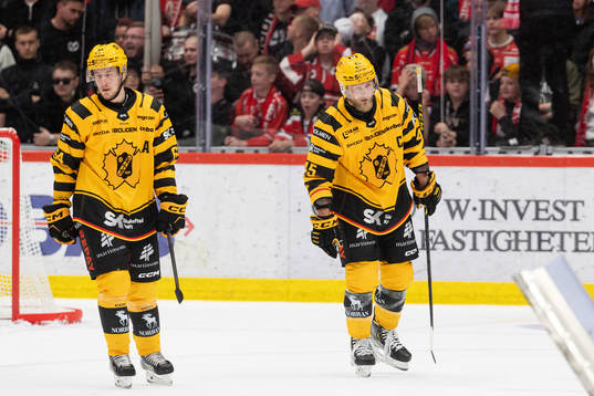 Skellefteås Jonathan Pudas och Oscar Möller deppar