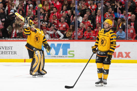 Skellefteås målvakt Gustaf Lindvall och Joakim Lindström