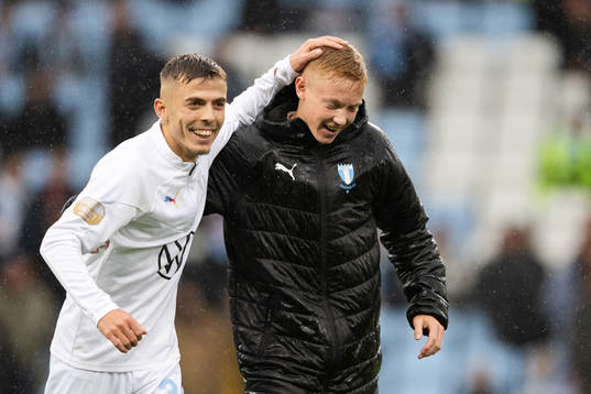 Malmö FFs Patriot Sejdiu och Hugo Larsson