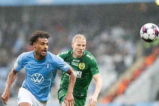 Malmö FFs Joseph Ceesay och Hammarbys Gustav Ludwigson