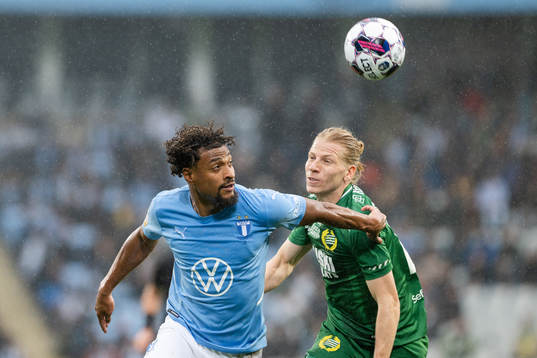 Malmö FFs Joseph Ceesay och Hammarbys Gustav Ludwigson