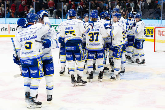 Leksands spelare jublar