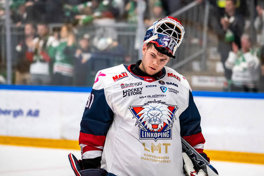 Linköpings målvakt Jesper Myrenberg deppar