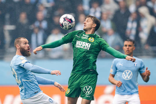 Malmö FFs Jo Inge Berget och Hammarbys Joel Nilsson