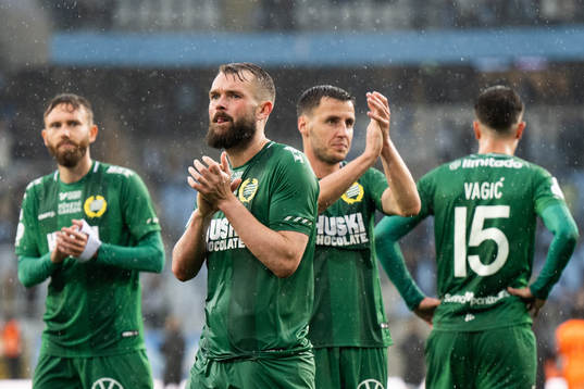 Hammarbys Mads Fenger Nielsen och Jeppe Andersen deppar