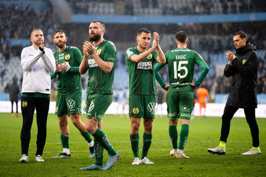 Hammarbys Mads Fenger Nielsen och Jeppe Andersen deppar