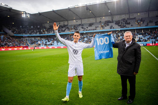 Malmö FFs Jonas Knudsen uppmärksammas för 100 spelade