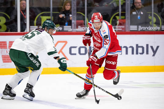 Färjestads Max Lindroth och Timrås Anton Wedin