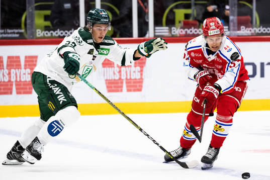 Färjestads Max Lindroth och Timrås Anton Wedin