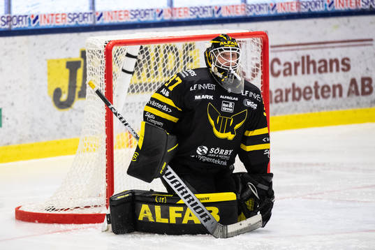 Västerås målvakt Johan Gustafsson deppar