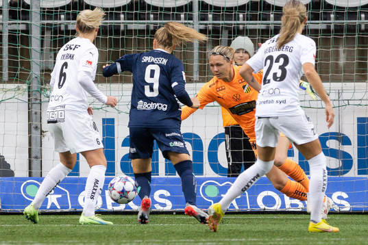 Häckens målvakt Jennifer Falk vid Linköpings reducering