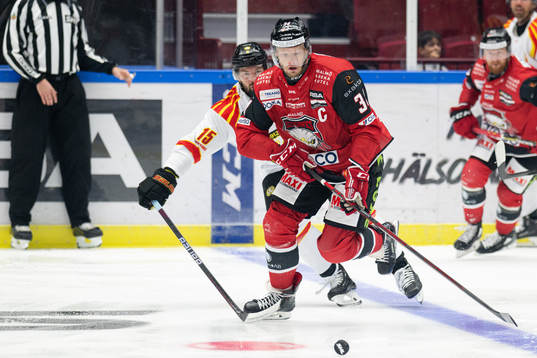 Malmö Redhawks Carl Söderberg och Brynäs Simon Bertilsson