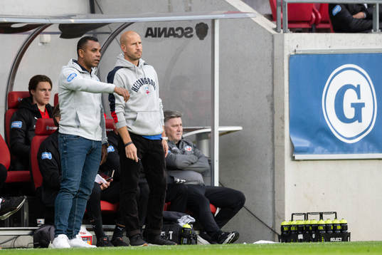 Helsingborgs tränare Alvaro Santos och tränare Mattias
