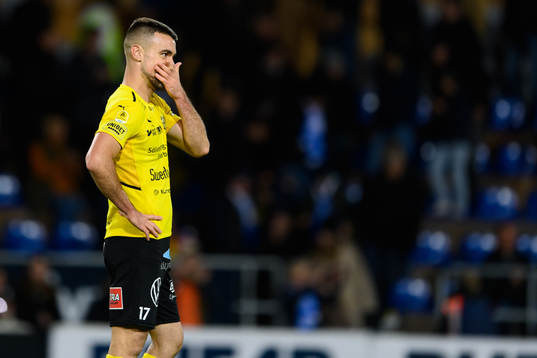 Mjällbys Carlos Moros Gracia deppar