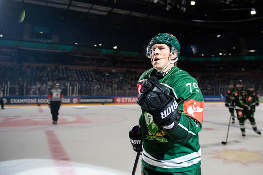 Patrik Lundh of Färjestad celebrates