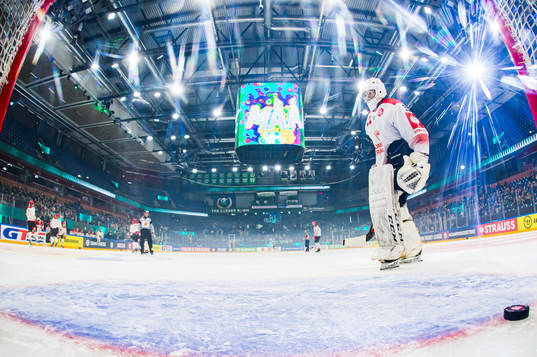 goaltender Rok Stojanovic of Cracovia looks dejected