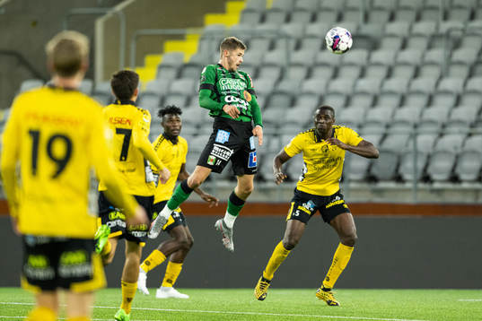 Varbergs Oliver Alfonsi och Elfsborgs Maudo Lamine Jarjué