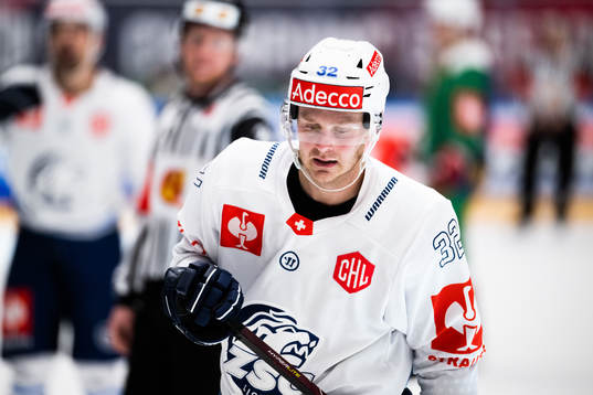 Lucas Wallmark of ZSC Lions looks dejected