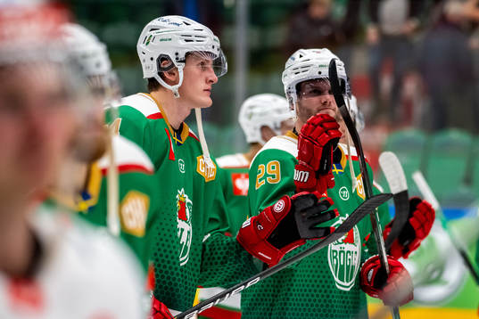 Adam Edström and Kim Rosdahl of Rögle celebrates