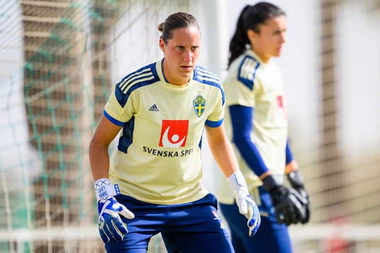 Goalkeeper Emma Lind of the Swedish women's national